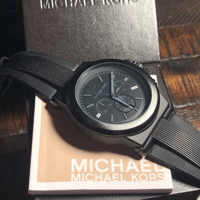 Michael Kors Dylan MK8152 esfera analógica cuarzo correa negra para hombre EY659 Foto 1 de 4