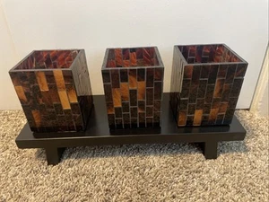 PartyLite GLOBAL AMBIANCE MINIS P90089 Mosaic Tealight Holders - Picture 1 of 6