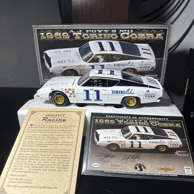 Autographed University Of Racing A.J. Foyt 1969 Torino Cobra 1:24 Diecast Car - Image 1 of 4