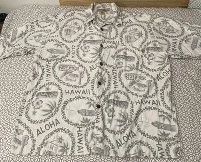 Hawaii Vintage Gotcha Island Time Aloha Hawaiian Shirt Men’s Size XL Tiki Uke - Image 1 of 4