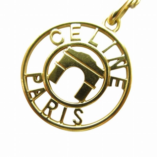 Collana CELINE K18 Cerchio Logo Ciondolo Arco di Trionfo Accessori 750 Totale Noi