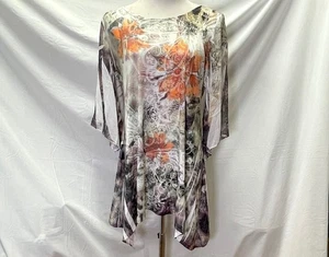 CAL STYLE Brown Gray White Boho Blouse Tunic Size XL - Picture 1 of 5