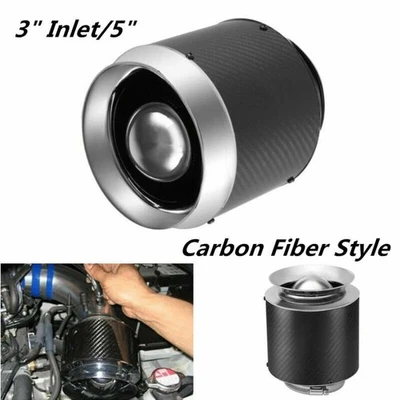 3" Inlet/5" Carbon Fiber Style Hi-Flow Air Filter For Cold Air/Short Ram Intake3 - Image 1 of 4
