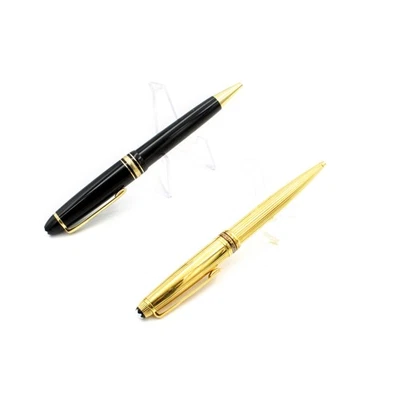 Montblanc Meisterstuck 161 Resina Tono Oro Bolígrafo Esterlina Lote de 2 #X791-2 Foto 1 de 4