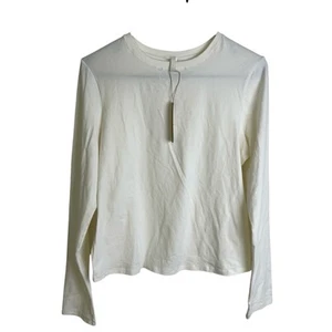 Skims Cotton Jersey Long Sleeve T-Shirt XL Marble Top Shirt Stretch NWT - Picture 1 of 8