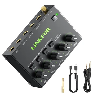 Mini Audiomixer Stereo 4Kanal Ultrakompakter Audio Mixer mit Netzteil Audiokabel - Bild 1 von 9