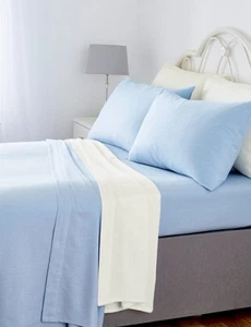 Napguard Luxus 170 g/m² Flanell Flaches Laken Premium Gebürstete Baumwolle Einzeln, - Bild 1 von 7