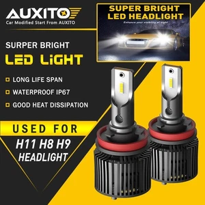 AUXITO H11 H9 H8 LED Headlight Bulb 24000LM 200W Kit Low Beam Light 6000K X1 EW - Picture 1 of 12