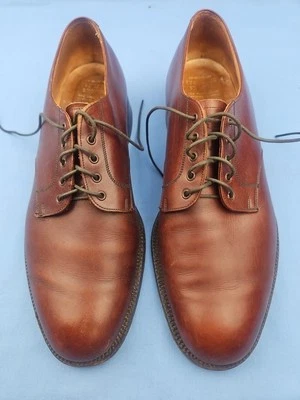 Men's Brown Leather Dress Shoes, Sz 9  Brooks Brothers English, Made in England - Image 1 of 4