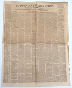 November 3, 1859 copy of Boston Press and Post John Brown Harpers Ferry trial - Picture 1 of 15