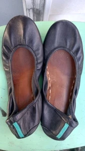 Tieks By Gavrieli Ballet Flats Size 7 Matte Black Leather Slip On Foldable - Picture 1 of 5