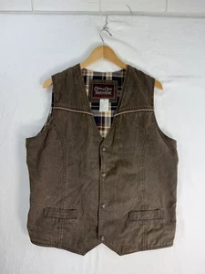Cripple Creek Ranchwear Vest Mens Medium Brown Canvas Western Workwear Cowboy M - Picture 1 of 5