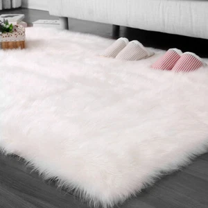 Extra Large Soft Fluffy Long Faux Fur Sheepskin Rug Warm Floor Carpet Mat Decor - Picture 1 of 17