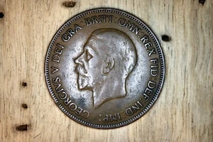 Great Britain 1928 1 Penny KM838 Bronze **VF/XF** #FW - Picture 1 of 2