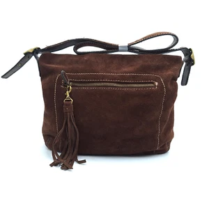 Relativity Vintage Brown Suede Bag Slouchy Handbag Purse Y2K Tassle Boho - Picture 1 of 13