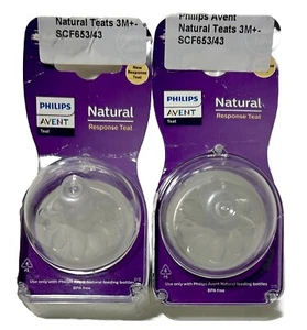 Philips Avent Natural Response Teat Nipple 3M+ 2 Packs of 2 (4 Nipples) - Picture 1 of 5