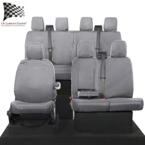FORD TRANSIT LEADER (2014 ON) TAILORED FRONT & REAR SEAT COVERS 120 180 GREY - Picture 1 of 24