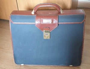 Borsa lavoro in pelle e tessuto Samsonite. Vintage - Foto 1 di 19