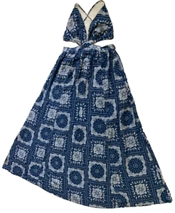 Forever 21 Flowy Long dresscut out Bluewhite Spaghetti adjustable strap Sz Small - Picture 1 of 10