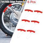 6 Pcs Wheel Protector Tire Rim Edge Savers Tyre For Motorcycle Car 15cm Red