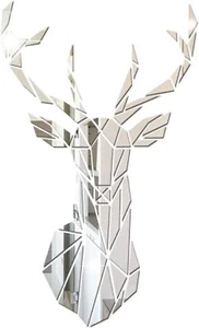 Deer Head Acrylic Mirror Wall DIY Decoration Modern Self-Adhesive Wall Stickers - Picture 1 of 10