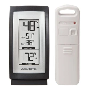 AcuRite 00831A2 Digital Thermometer with Indoor / Outdoor Temperature,Black - Picture 1 of 4