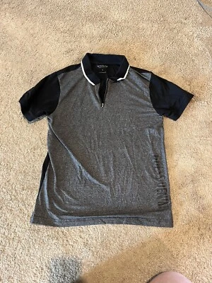 Guess Jeans Gray & Black Polo Collared Short Sleeve Shirt Boys L - Image 1 of 2