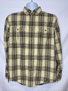 Eddie Bauer button shirt men's medium beige long sleeve - Picture 1 of 7