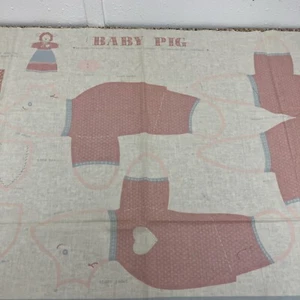 Springs Ind. Print Baby Pig Fabric Panel Cut and Sew Panel Cotton - Picture 1 of 6