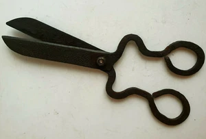 "Tijeras de coser de hierro antiguas 10 6/8" turcas hechas a mano primitivas" de finales de 1700 - Imagen 1 de 12