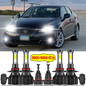 For Lexus IS250 IS350 2006-2009 6X LED Faro Alto/Bajo Luz Antiniebla Bombillas - Picture 1 of 22