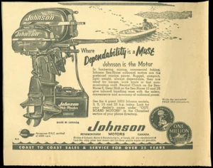 2 OUTBOARD MOTOR NEWSPAPER ADS 1953 - Picture 1 of 1