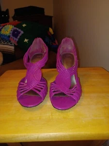 Elle Mariel Fuschia Strappy Heels Size 8.5 - Picture 1 of 13