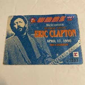 T102 Eric Clapton 17 de abril de 1990 sin usar concierto backstage pase repetición disco WMMS - Imagen 1 de 7