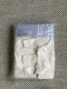 Ikea Bomull Extra Long Tab Top Cream Cotton Curtains Tie Backs 57X118” - Picture 1 of 3