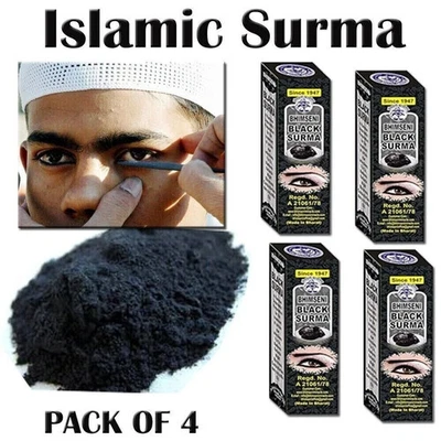 4X Pcs Black Eyeliner kajal Kohl surma india Kohla Traditional Arabic - Image 1 of 4