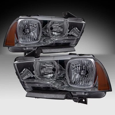 For 2011 2012 2013 2014 Dodge Charger Halogen Headlights R/T SE SRT8 Smoke Foto 1 de 4