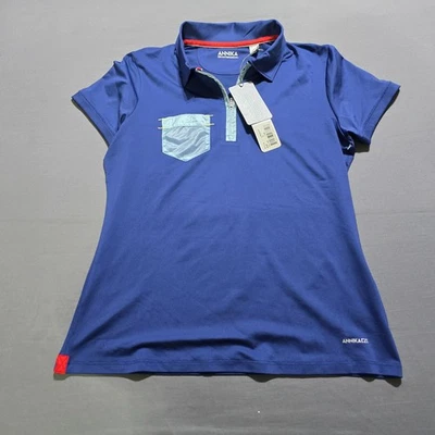 Camisa de golf Cutter & Buck Annika para mujer mediana top grande azul polo 50 UPF nueva Foto 1 de 4