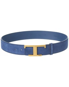 Cinturón de gamuza con hebilla Tod's T para mujer azul 95 - Imagen 1 de 3