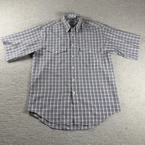 Vintage Levi's Silver Label Plaid Button Up Shirt White Gray Red Men’s Size M - Picture 1 of 7
