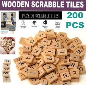 200 Wooden Scrabble Tiles Letters A-Z & Numbers | Craft Game Pieces | DIY Art UK - Picture 1 of 6