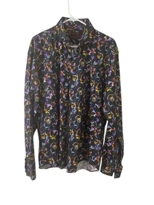 Jared Lang After Hours 2XL Slim Fit Lebendig Abstrakt Button Down Hemd SCHÖN - Bild 1 von 6