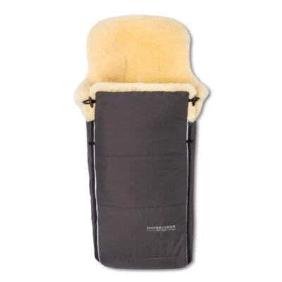 Natural Sheepskin Stroller Footmuff Fall Winter Baby Shower Gift Made in Germany - Image 1 of 4
