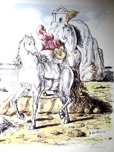 GIORGIO DE CHIRICO: ORIGINALE Lithographie "PFERDE DES PERSEUS"  70x50cm XXI/XXX - Bild 1 von 11