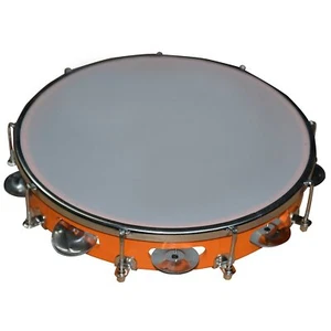 Tambourine With Head Aluminium Hand Percussion Musical Instrument 10 Inch - Picture 1 of 4