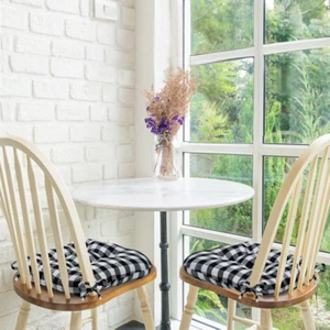 Comfort Tufted Chair Seat Cushions Kitchen Dining Room Stain Repellant Pad 2Pack - Picture 1 of 12