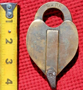 Georgia Railroad Padlock Wilson Bohannan Company Brass GA RR Railway Lock No Key - Picture 1 of 12
