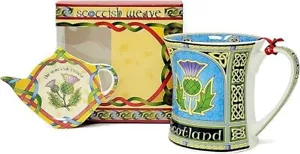 Scotland Mug With Thistle New Bone China Scottish Porcelain Cup thistle Set Tea - Picture 1 of 3