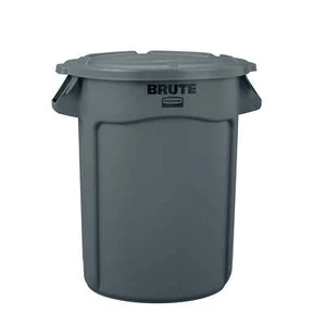 32-Gallon Trash Can with Lid, Grey - Picture 1 of 6