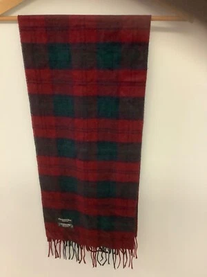 VINTAGE CHRISTIAN DIOR MONSIEUR CASHMAIRE 100% ACRYLIC RED PLAID SCARF JAPAN NWT - Image 1 of 4